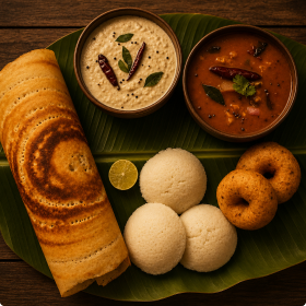 Mini Dosa , Idly, Vada